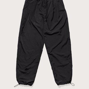 OLIVE - Nylon Cuffed Pants, Black